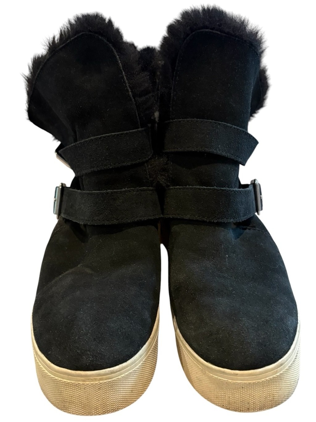 J/Slides Wells boots – faux fur botties in black. Size 7.5