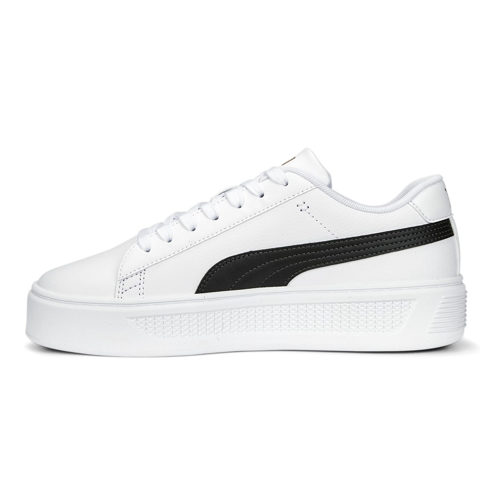 PUMA Smash V3 Platform Lace Up Womens White Sneakers Casual Shoes 39075804