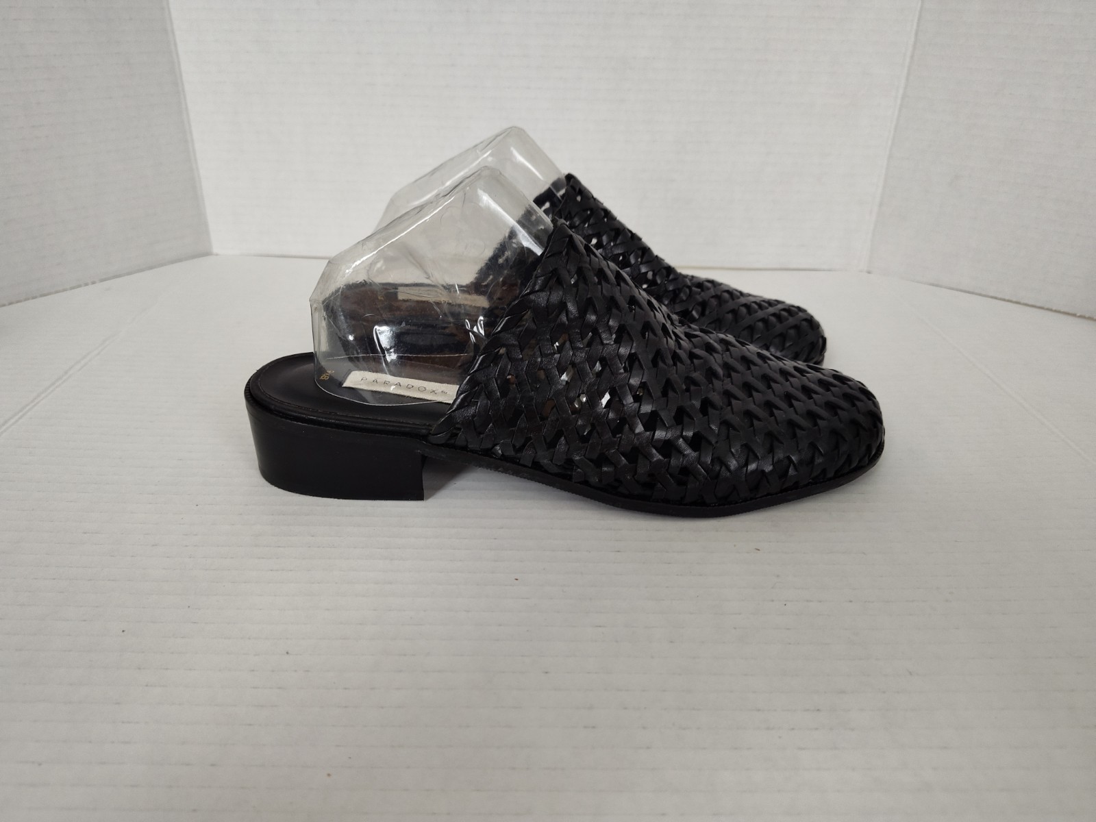 Paradox Black Leather Woven Slide Sandals Women’s Size 9.5 Shoes Made In Brazil