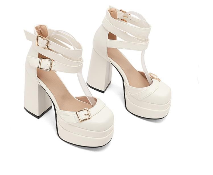 Fashion Womens High Block Heels Zip Ankle Boots Formal Casual Party Prom Sandals