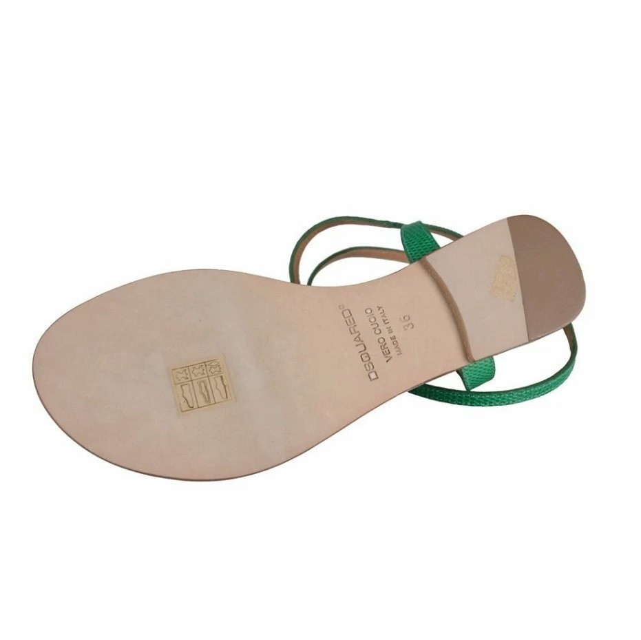 Dsquared2 Women’s Emerald Green Wrap Around Ankle Sandals Shoes US 6 IT 36