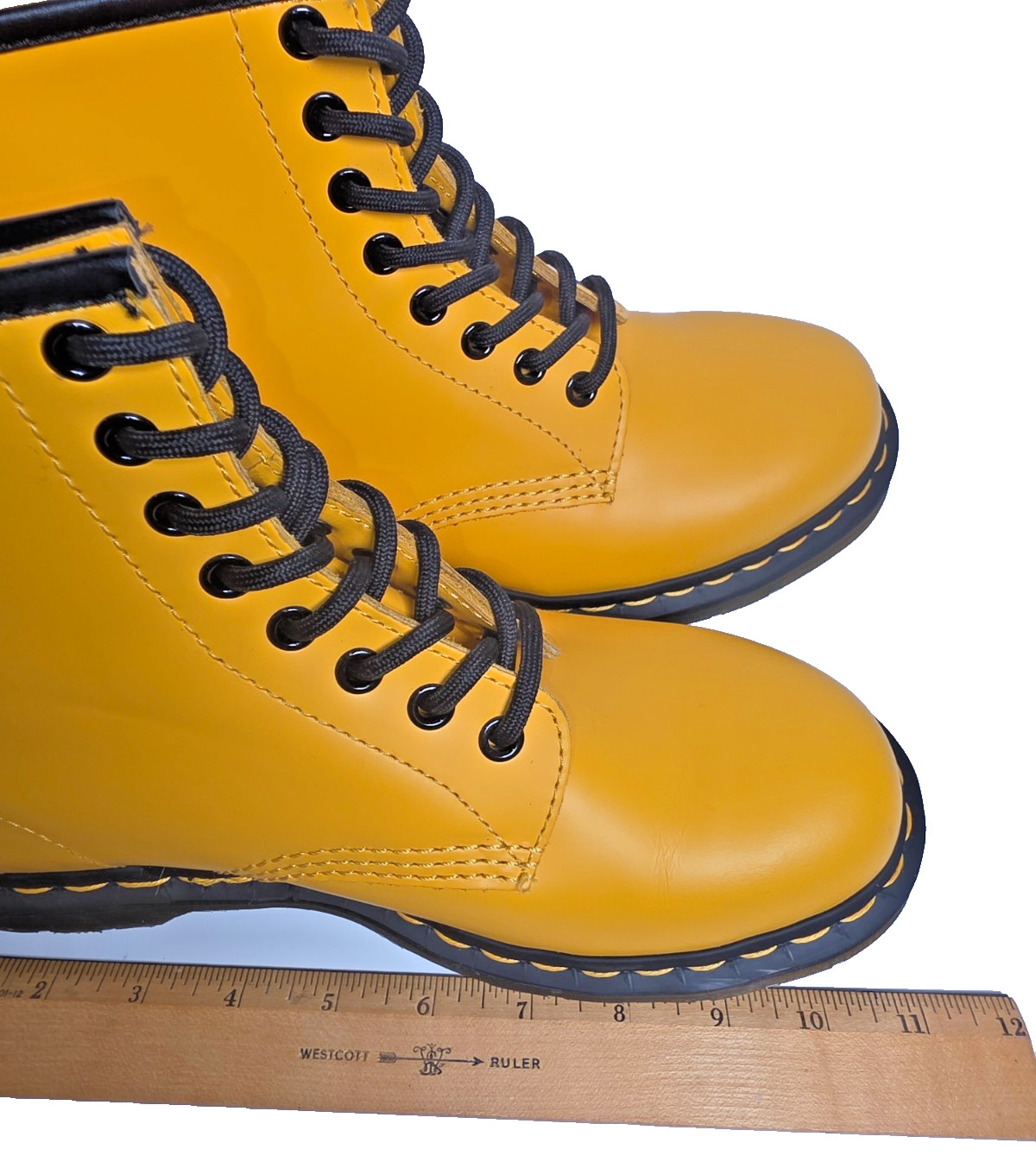 New Dr Martens 1460 Smooth Leather Yellow Combat Boots Men 7 Women 8 Lace Up