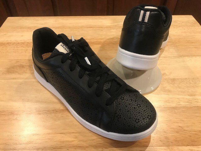 ED Ellen DeGeneres Chaperf Leather Lace-up Sneakers Women’s 7 W Black 7W ~