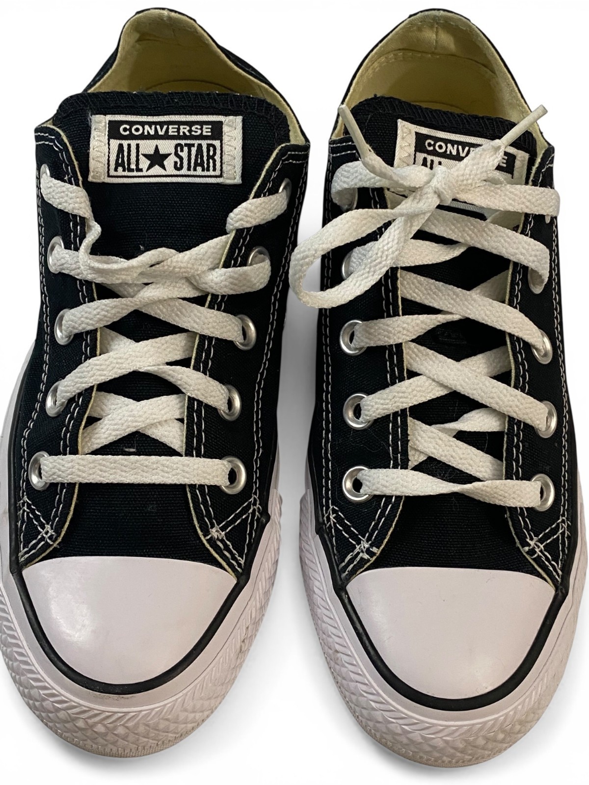 Converse All Star Low Black White Sneakers Mens 4 Womens 6 Chuck Taylor Shoes