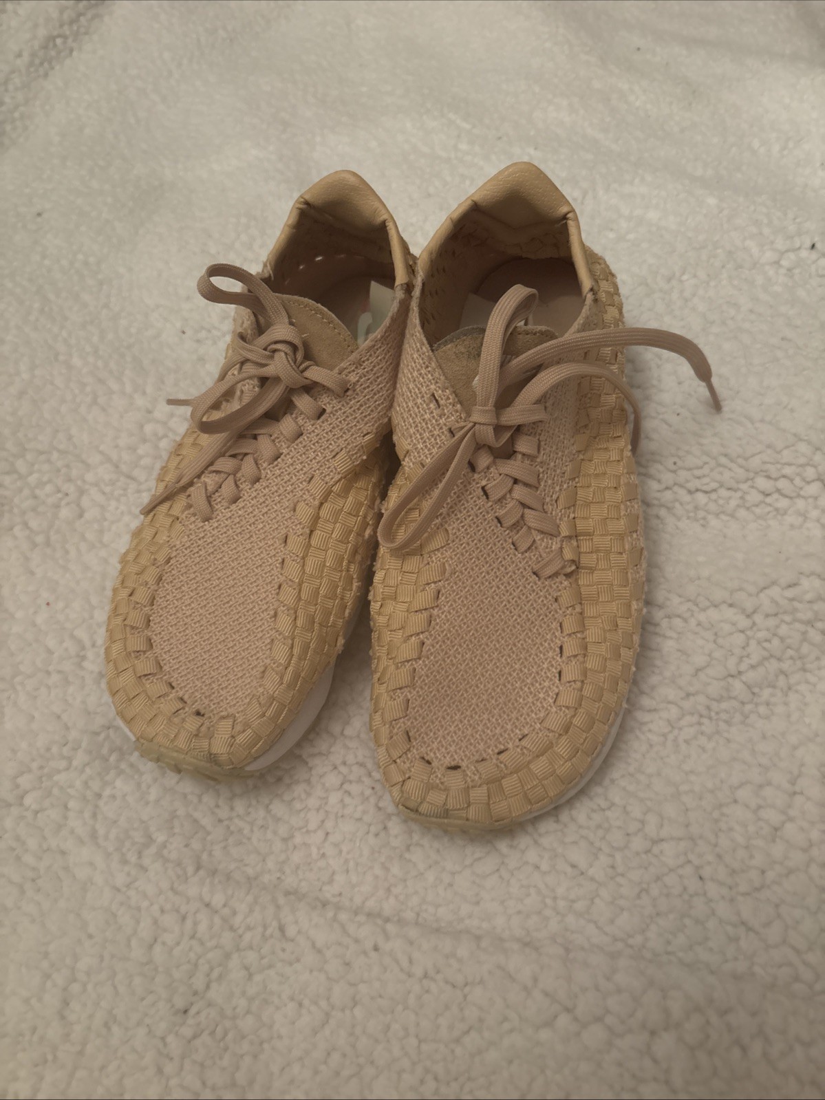 Nike Footscape Air Force 1 Woven Women Sand Beige Sneakers Size 71/2 US