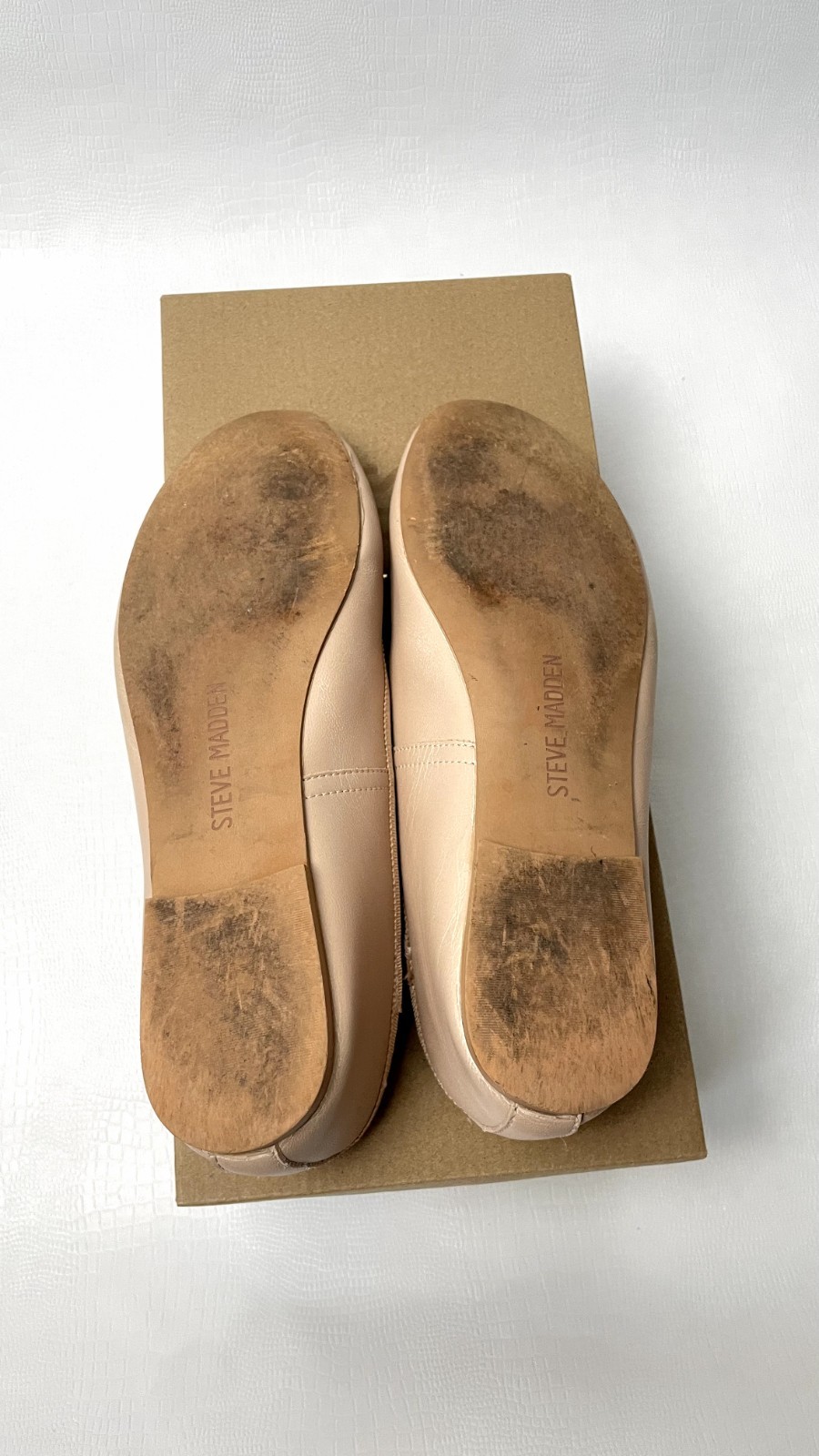 STEVE MADDEN Blossoms Ballet Flats Natural Leather Nude Women’s 6.5 w/ Box