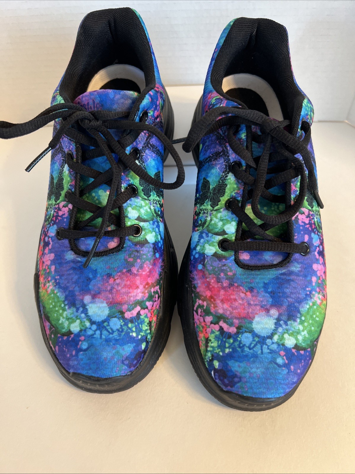 Sneakers ~Yes We Vibe “Peace And Butterfly Violet” Vegan Unisex Sneakers 9.5 NEW