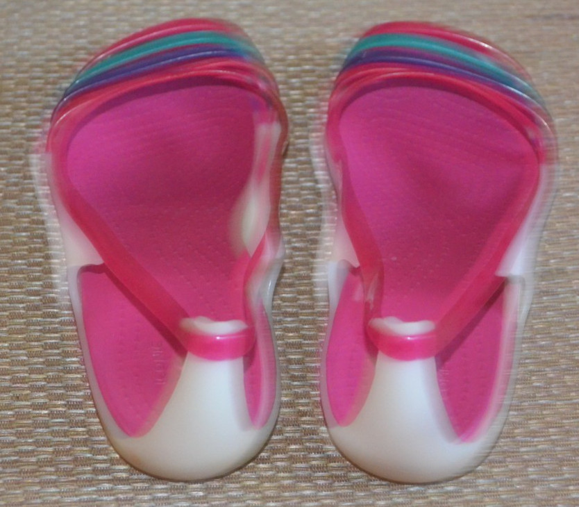 Iconic Crocs Isabella Huarache Jelly Flats Slip On Comfort Sandals Open Toe Sz 9