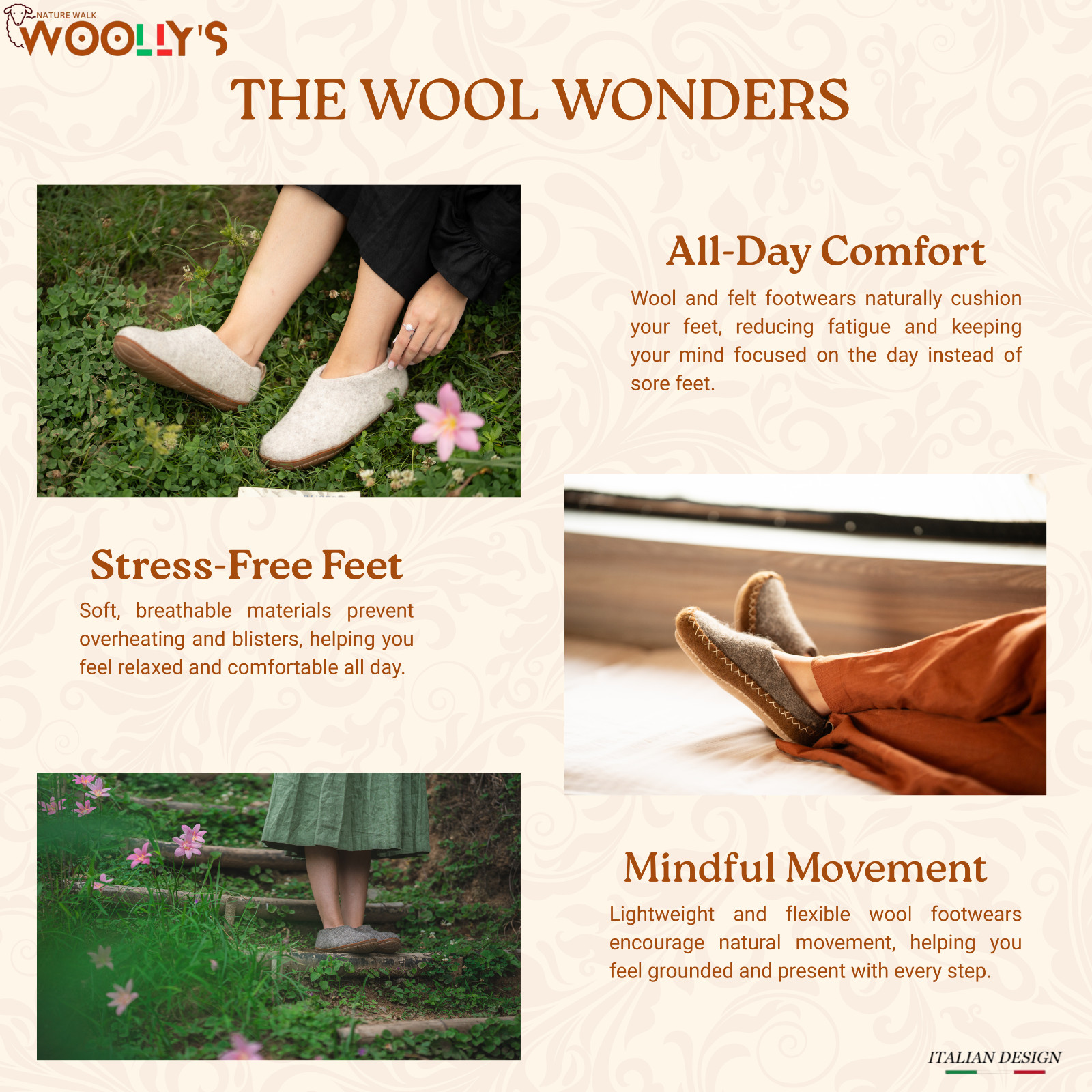 Woollyes Green Felted Boots –Handmade with Leather Sole, Perfect for Indoor Wear