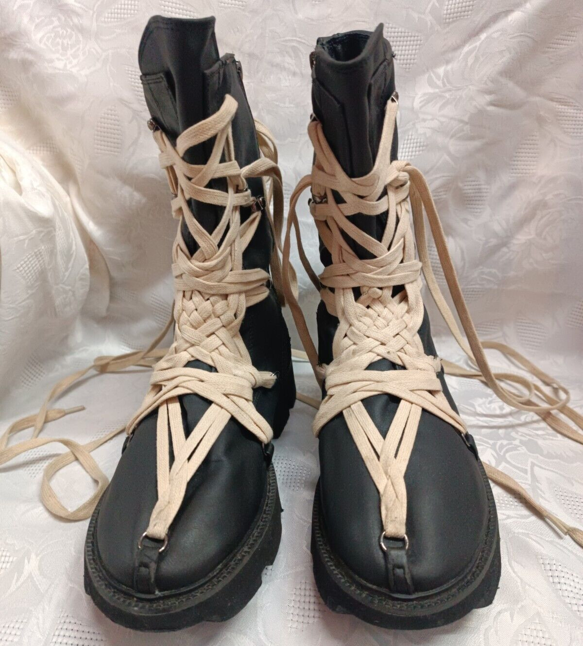 Cross-Strap Punk-Style Side-Zip Ankle Boots Size EU39 /309