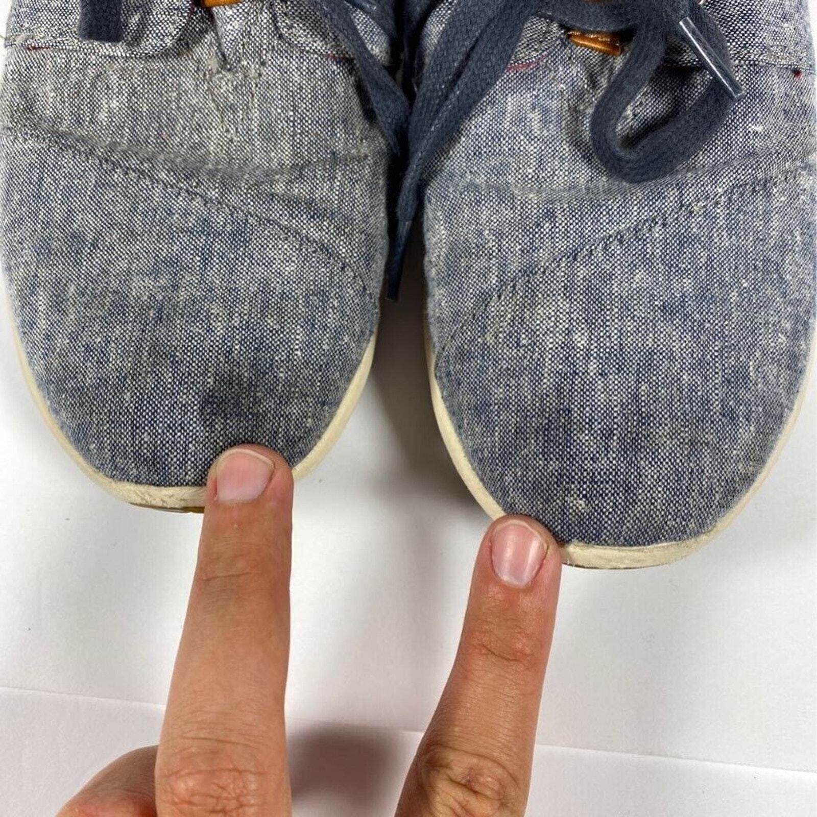 Toms Womens Del Rey Sneakers Blue Chambray 10008891 Low Top Lace Up Shoes 8.5 M