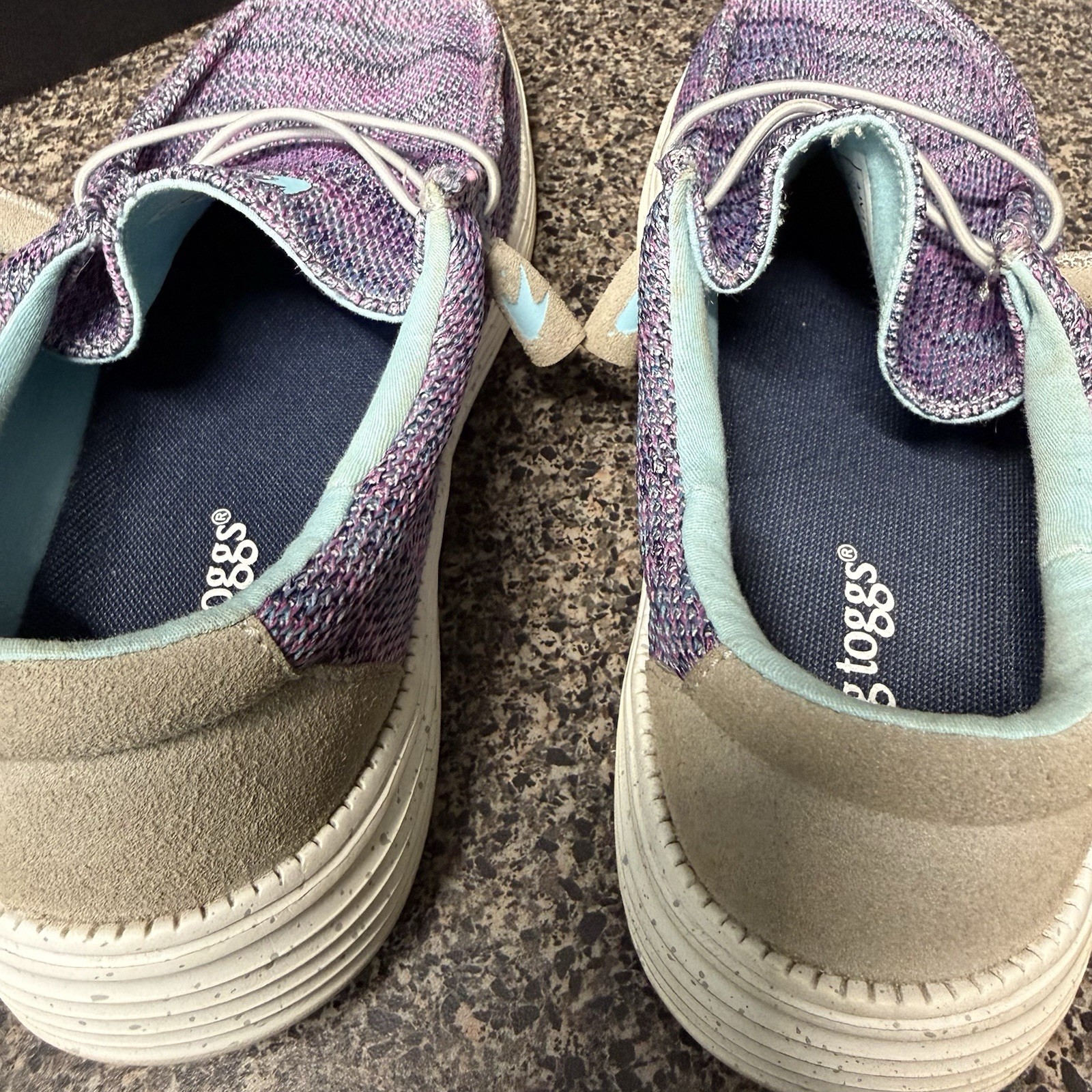 Frogg Toggs Women’s Casual Slip On Shoes 8 Purple Knit Comfort Loafer EUR 38