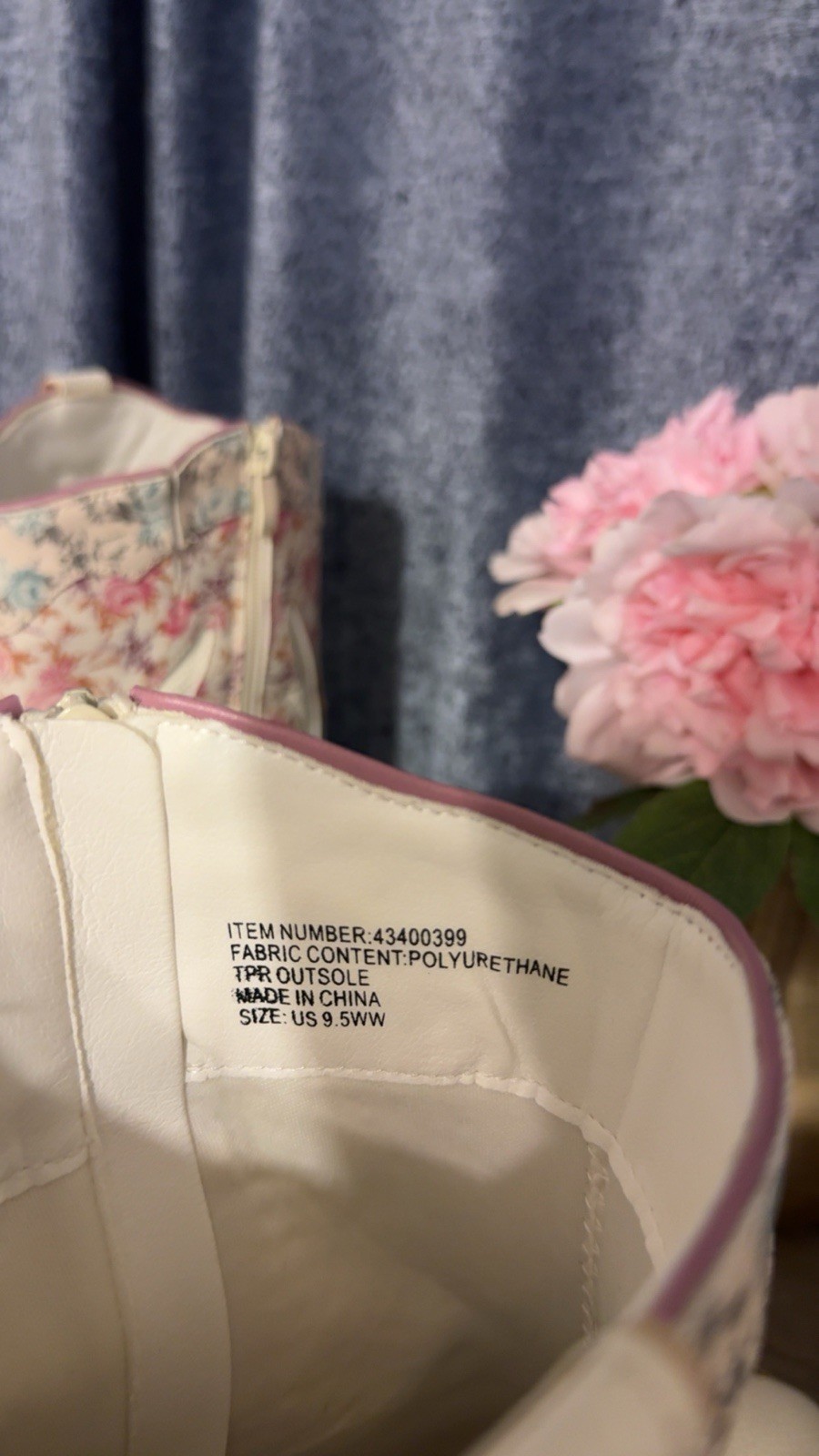 Torrid Ivory Floral Western Ankle Bootie Side Zip Almond Toe WW US 9.5