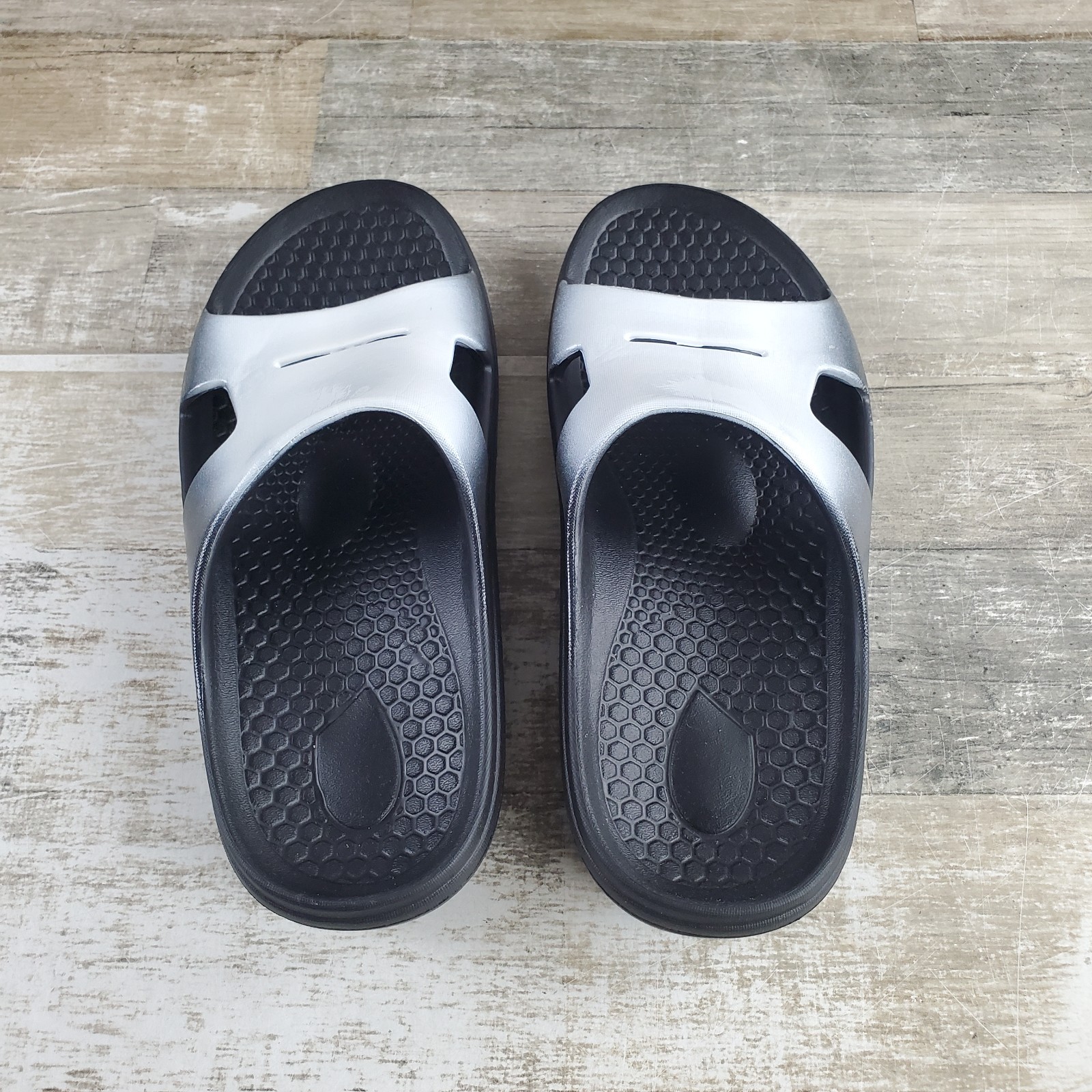 Spenco Fusion 2 Fade Womens Slide Sandals Sz 9 White Comfort Support Footbed