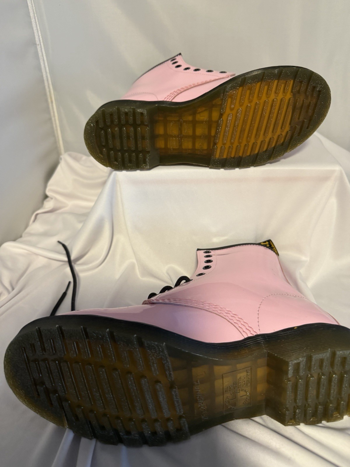 Dr. Martens 1460 W Women’s Pink Patent Leather Lace-Up Ankle Combat Boots 9