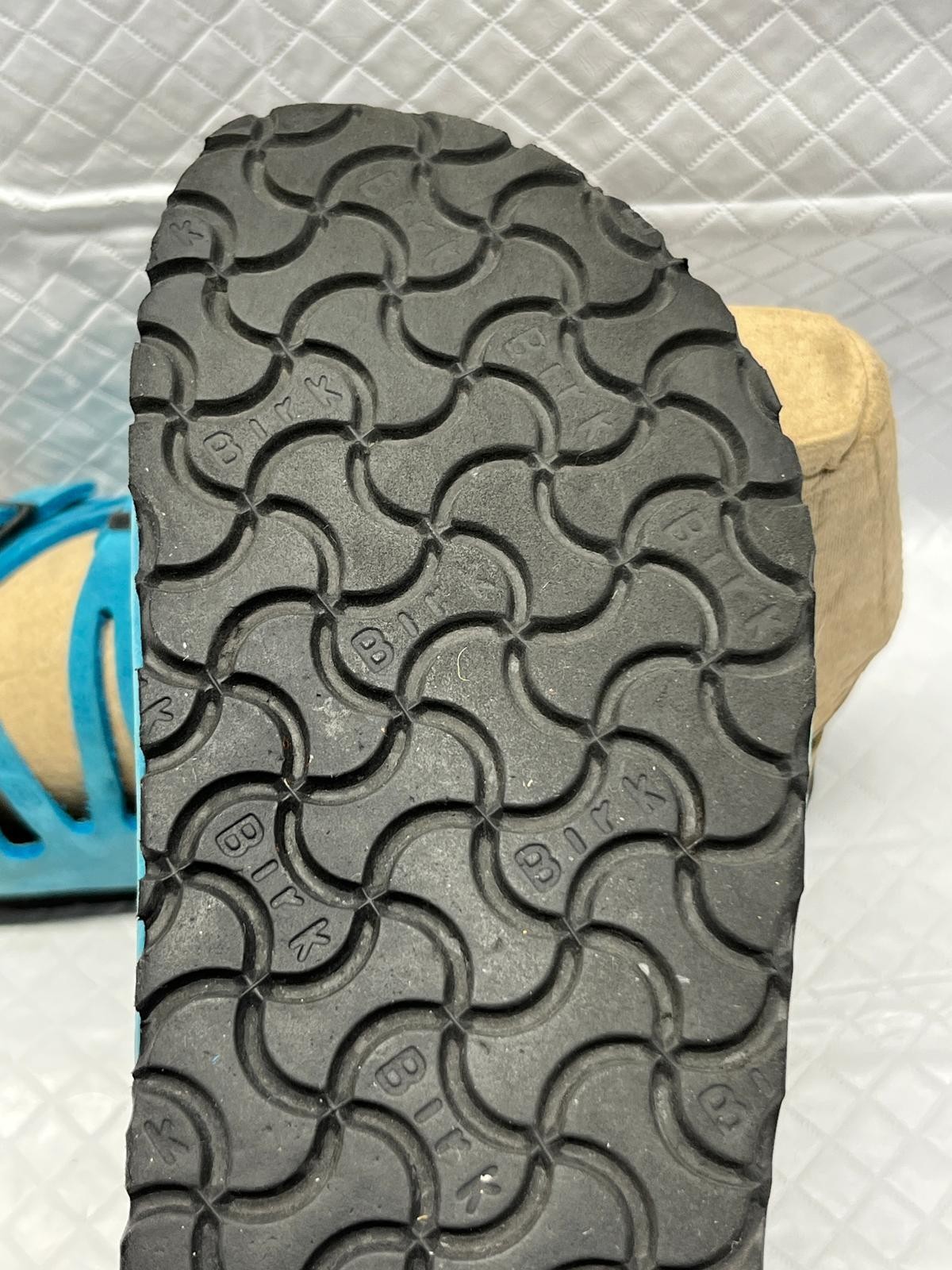 Birkenstock Women’s Granada Sandals EU 37 US 7.5-8 Teal Blue Soft Footbed