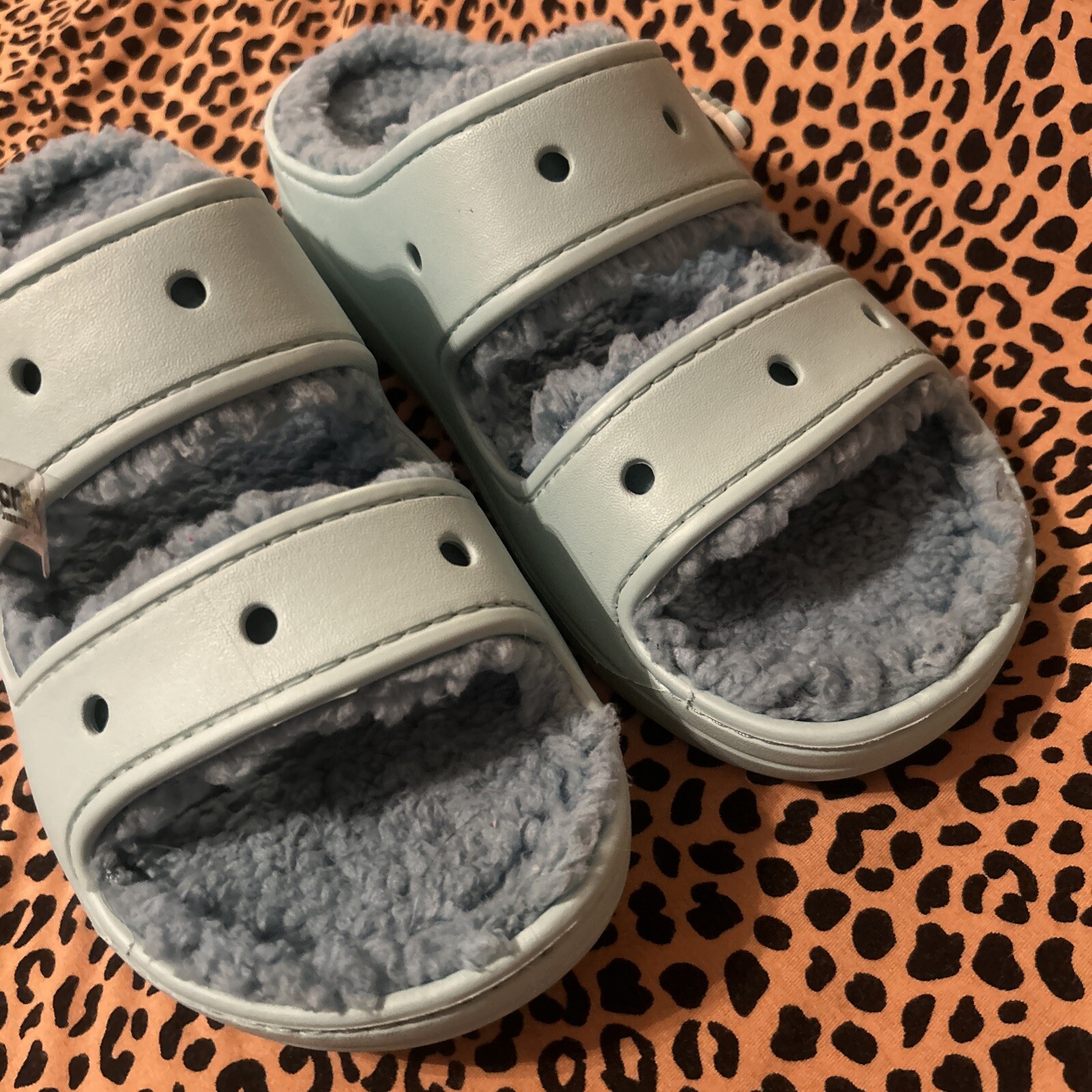 Crocs Slides Women’s 10 Men’s 8 Fleece Lined Lightweight Slip-on Sandals Jibbit