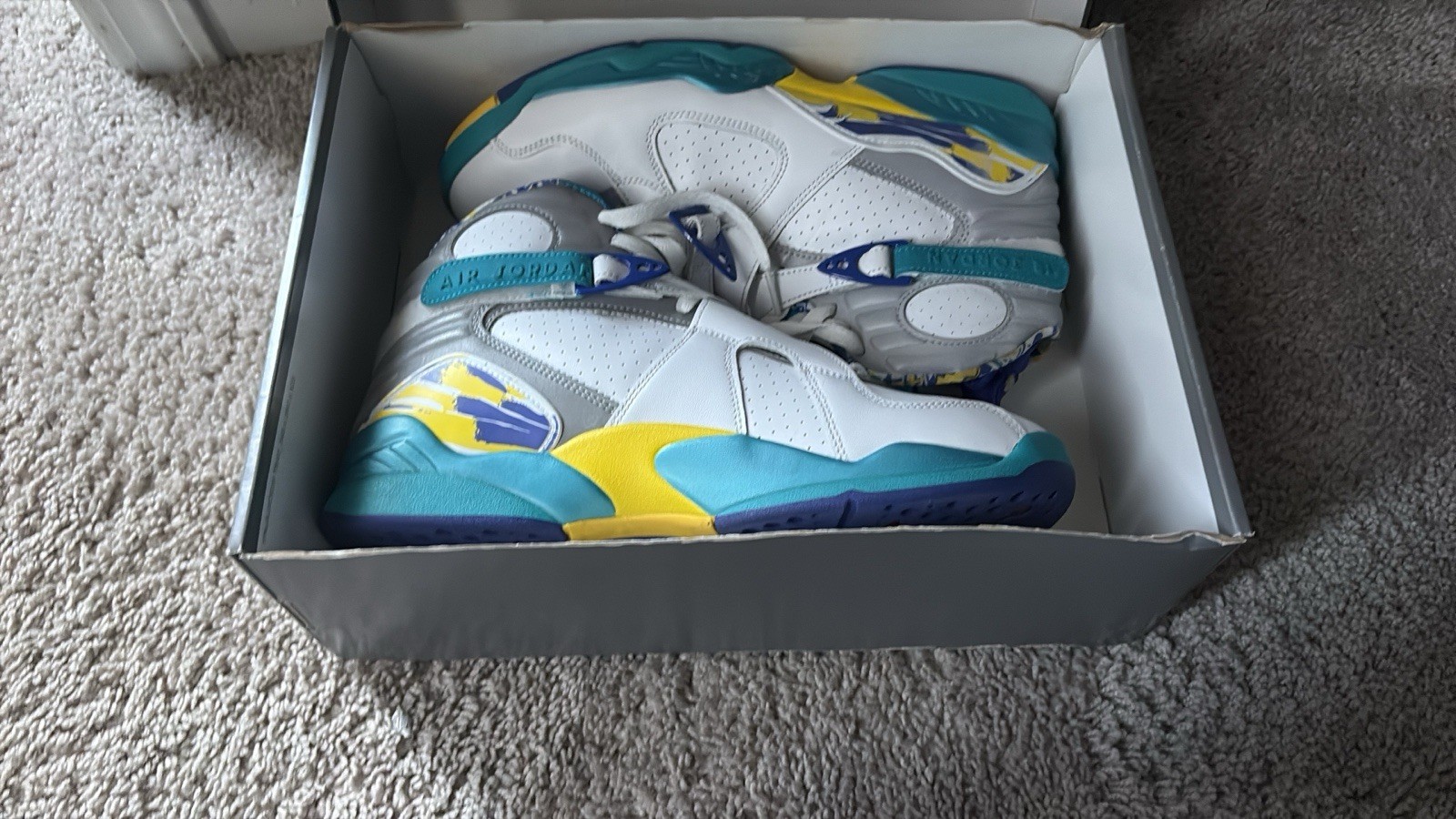 Jordan WMNS Air Jordan 8 Retro White Aqua CI1236-100 Leather High Top