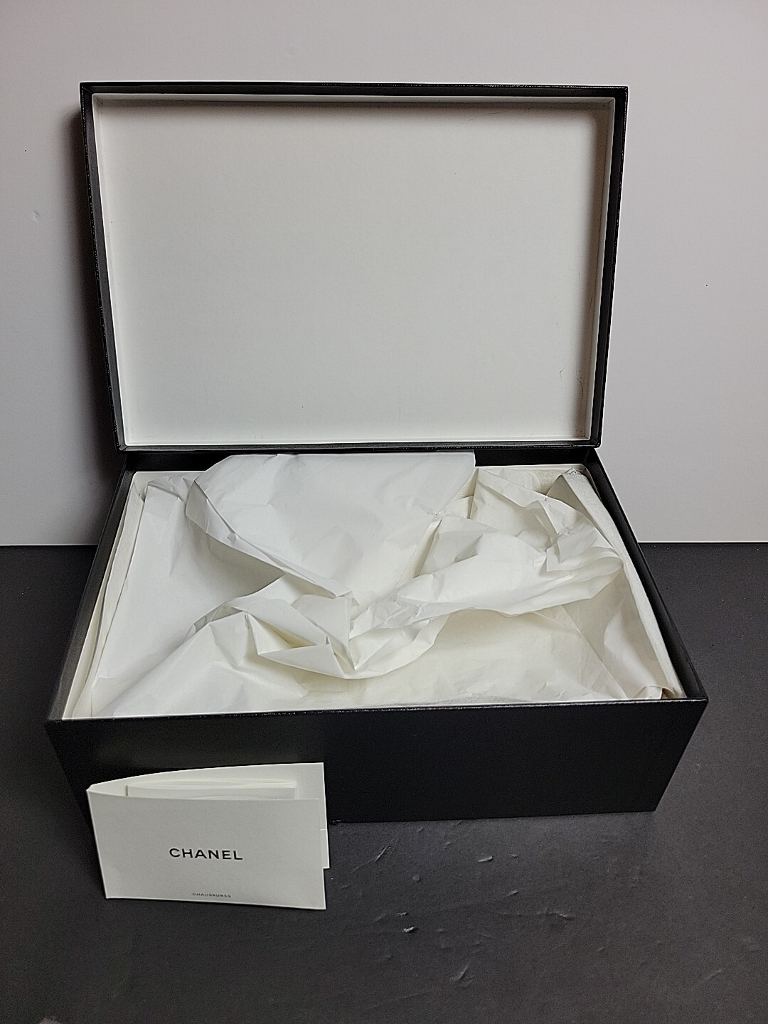 CHANEL Goatskin Grosgrain CC Slingback Pumps Size 38 ( G45738 ) Empty Box Only