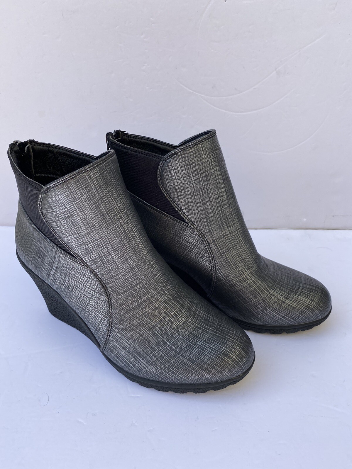Secret Celebrity As 9 Alana Black/grey Ankle Boots, Zipper New Womens