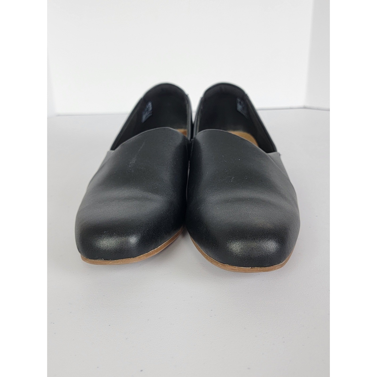 Clarks Juliet Palm Black Leather Loafers Women Size 10 Comfort Work Flat