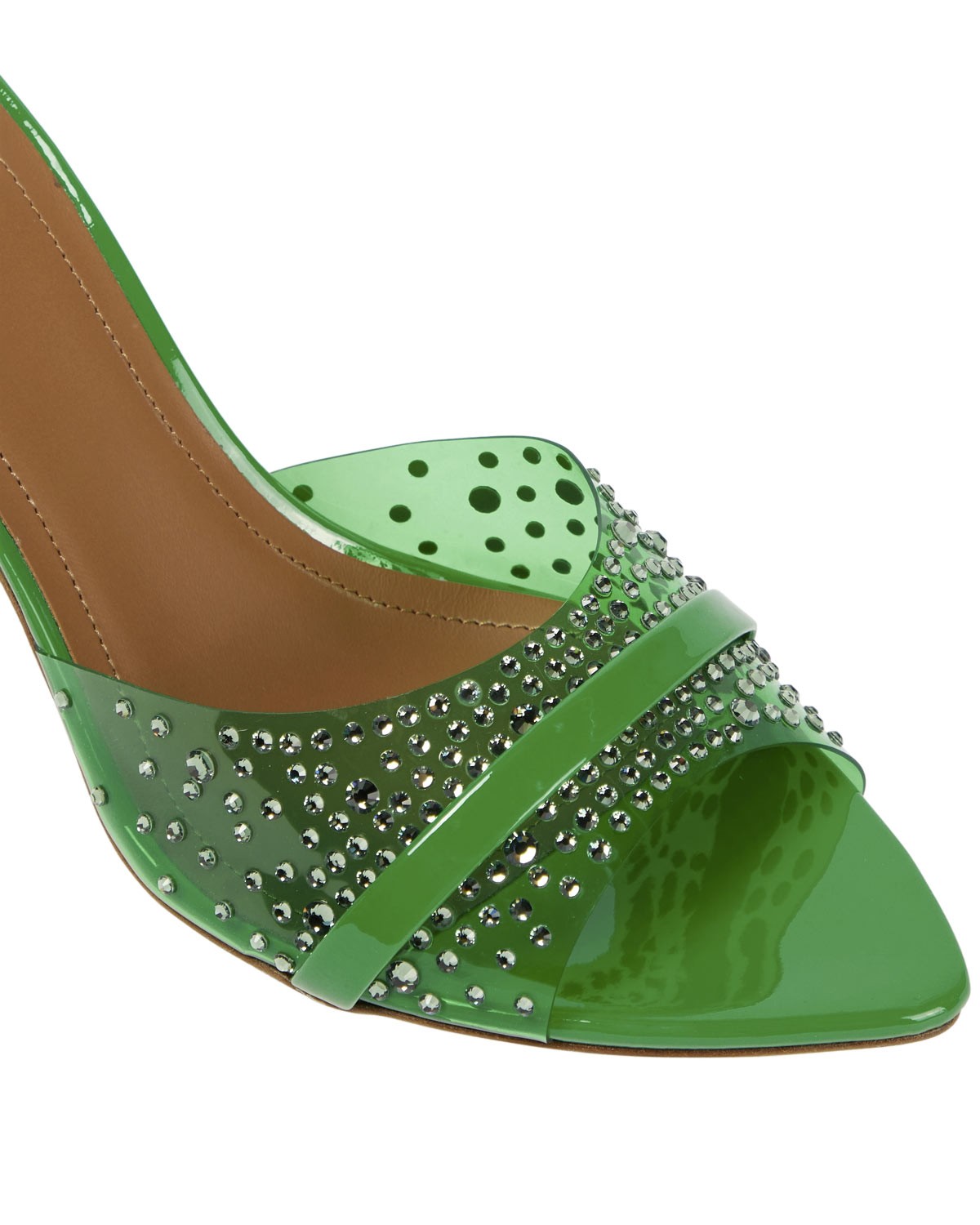 Malone Souliers Womens Julia Embellished PVC Mules 37 Green – NIB $725
