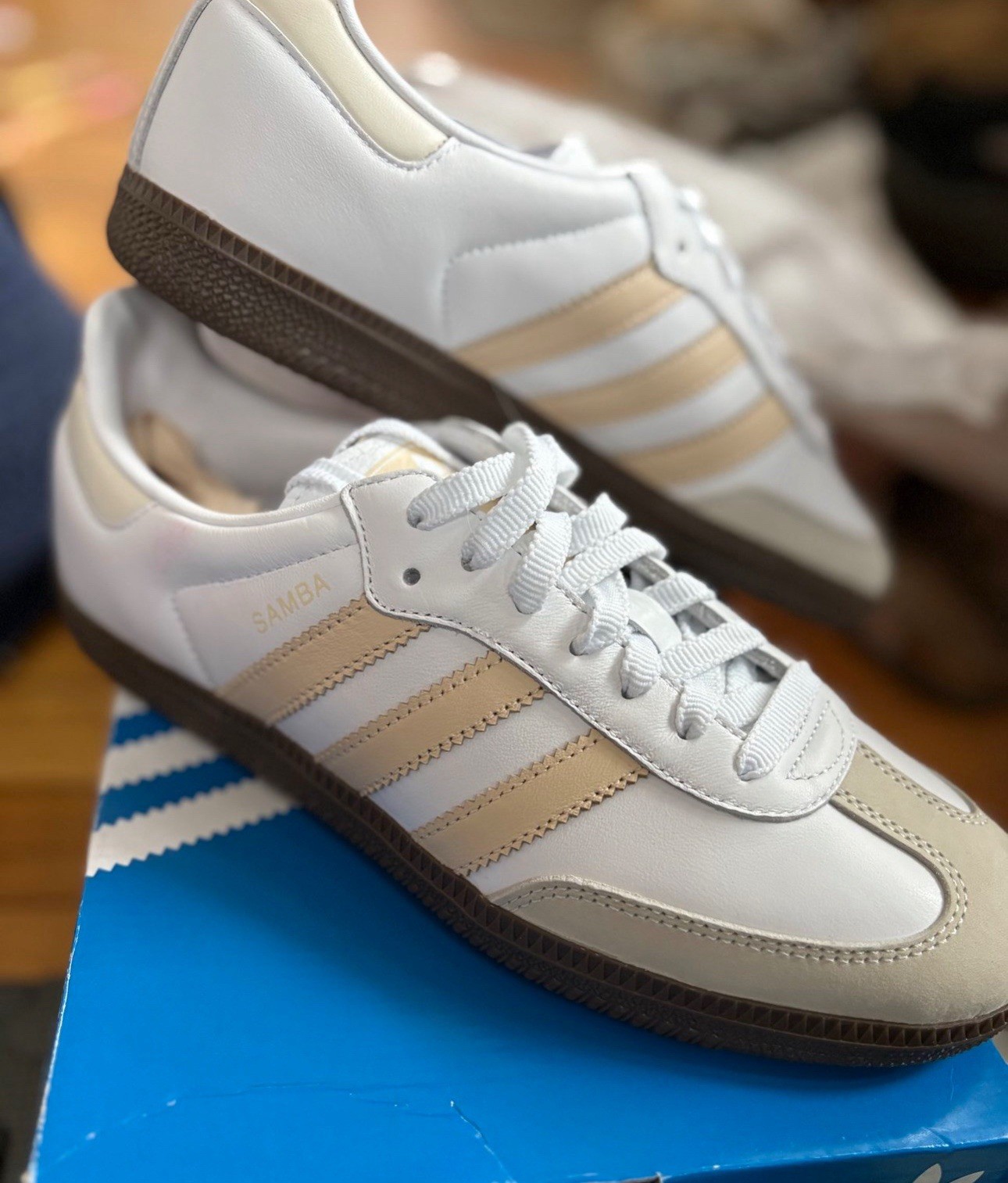 adidas Samba OG Women’s Sneakers White Sand Strata Beige Low Top Leather JH7300