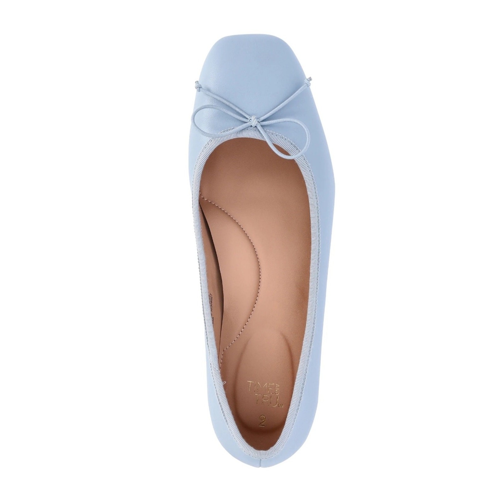 NWT Time and Tru Bow Low Block Heel Light Blue Shoes Women Size 10 Ballet Pump