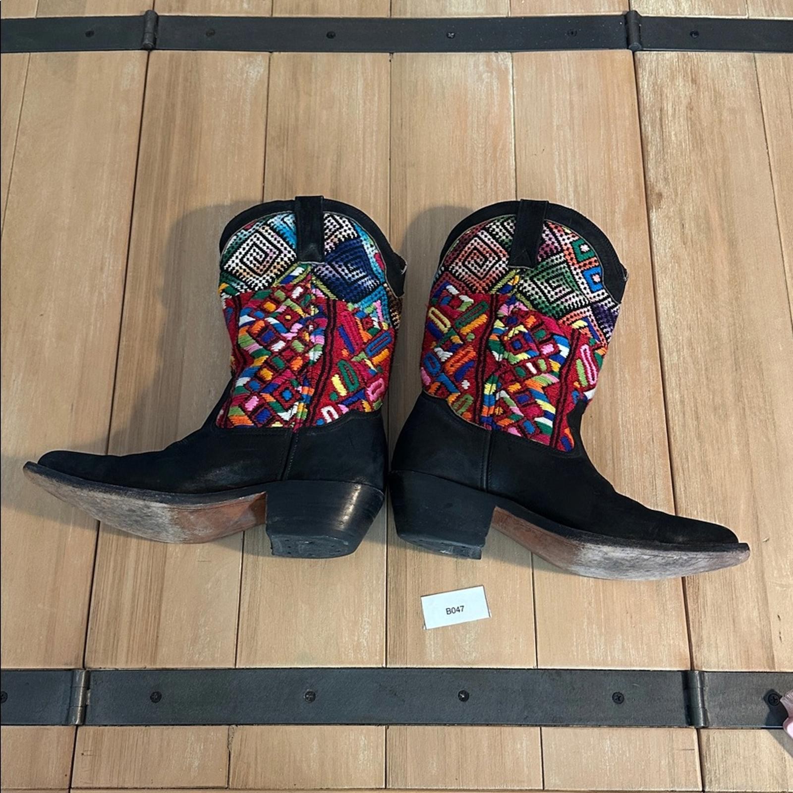 Handmade 90’s 8.5 Cowboy Boot Black Leather Jorge Leonel