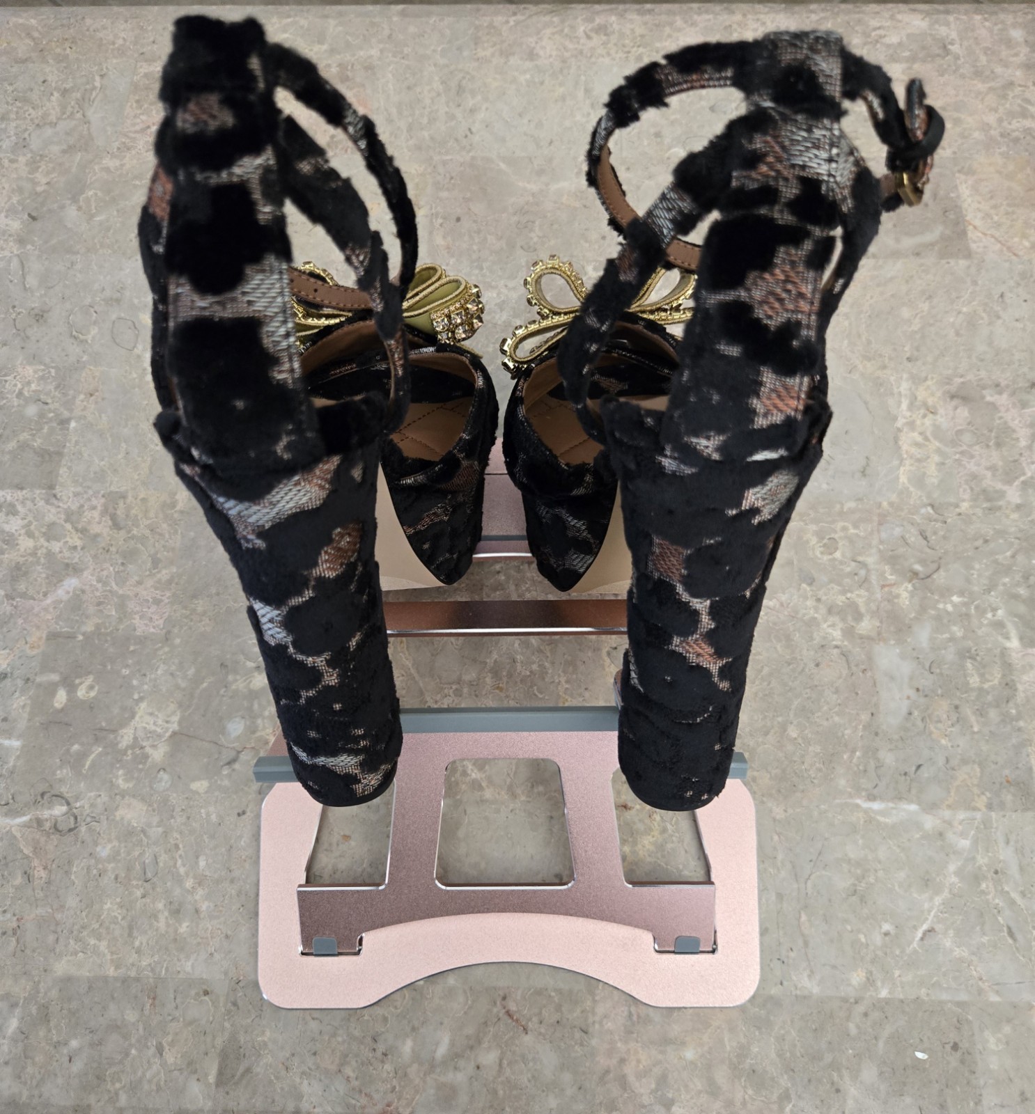 Kurt Geiger London Crystal Embellished Bow Platform Dress Sandals.  Size 40