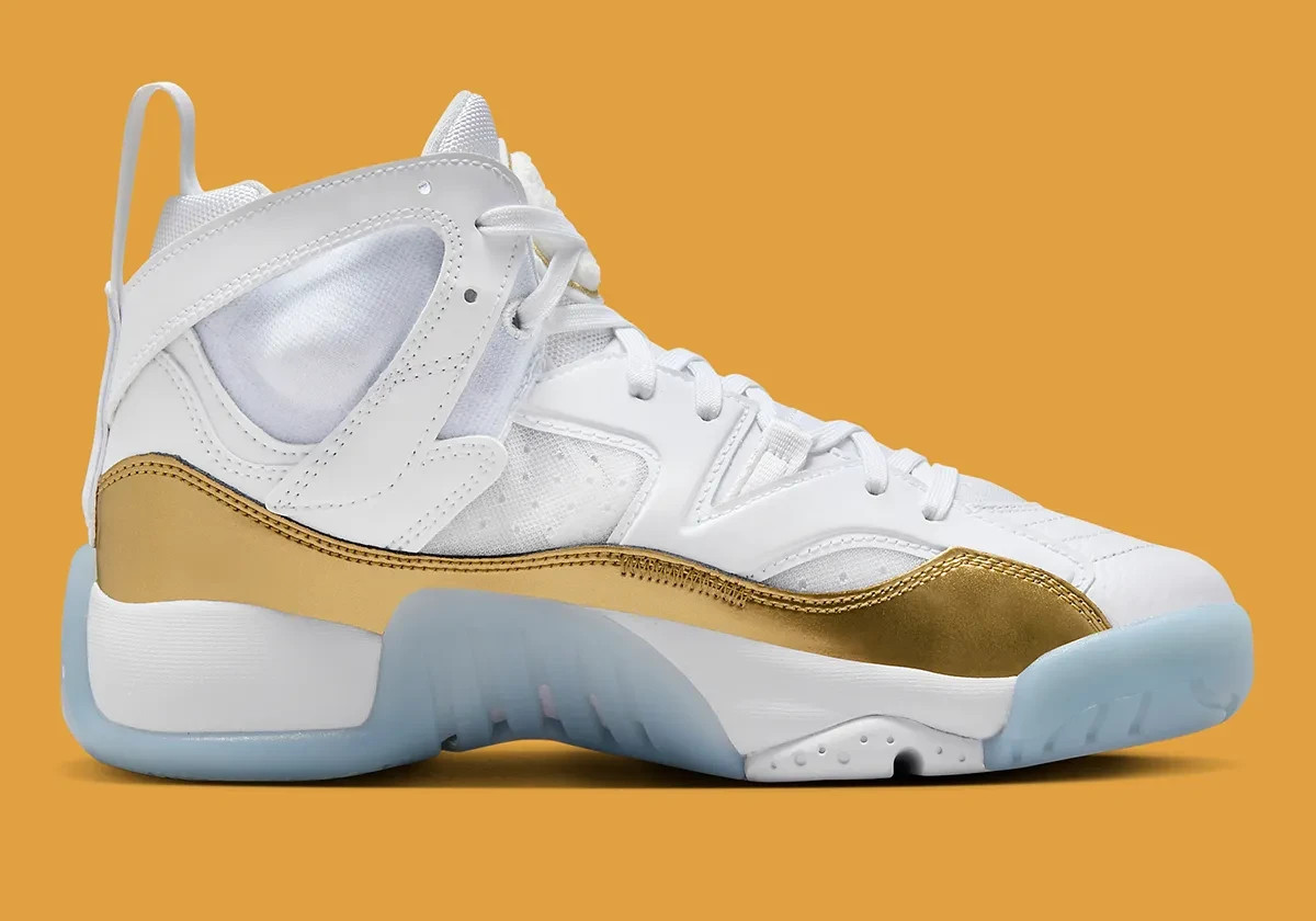 Nike Women’s Air Jordan Jumpman Two Trey Shoe White Metallic Gold DR9631-107 NEW