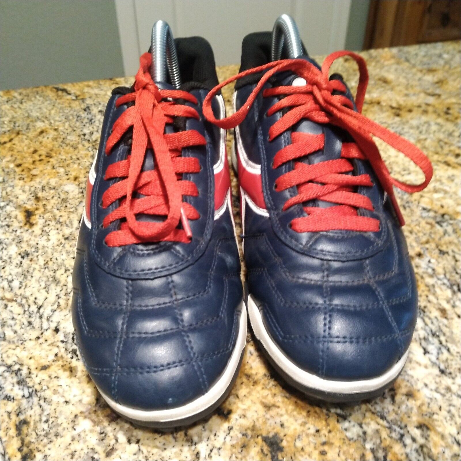 Diadora Capitano ID Indoor Soccer Shoes Navy Blue/Red Women’s Size 9 PO0508