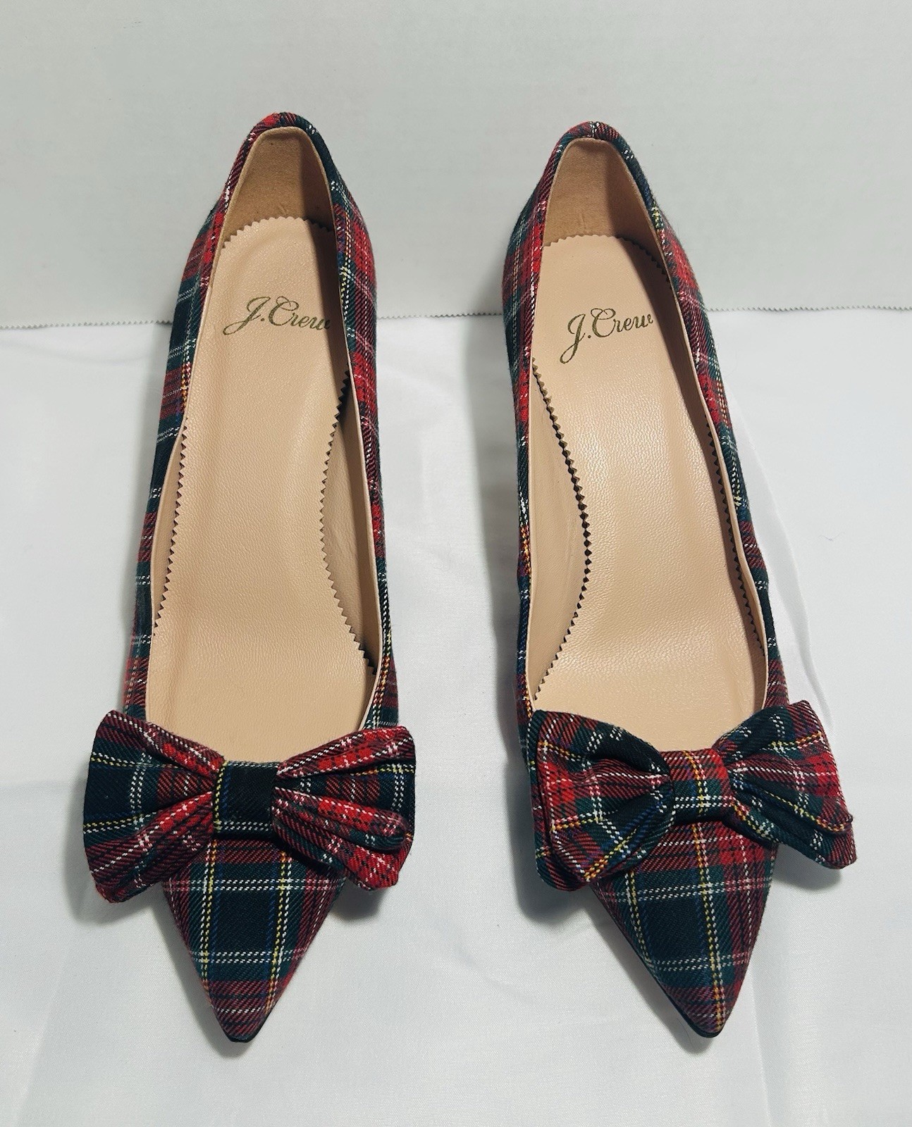 J Crew Colette Stewart Tartan Red Plaid Pumps, 6.5, NEW w/o Box