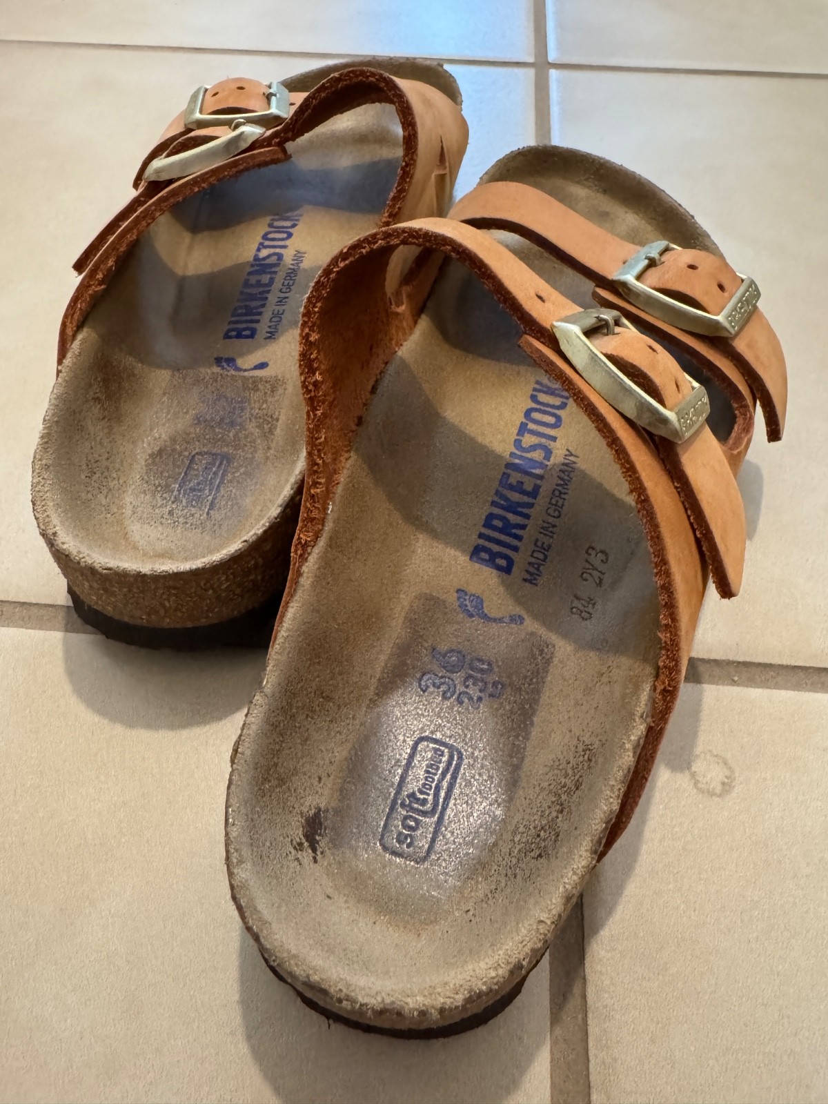 Birkenstock Arizona Suede Leather Slides Sandals Slippers 36 230 soft footbed