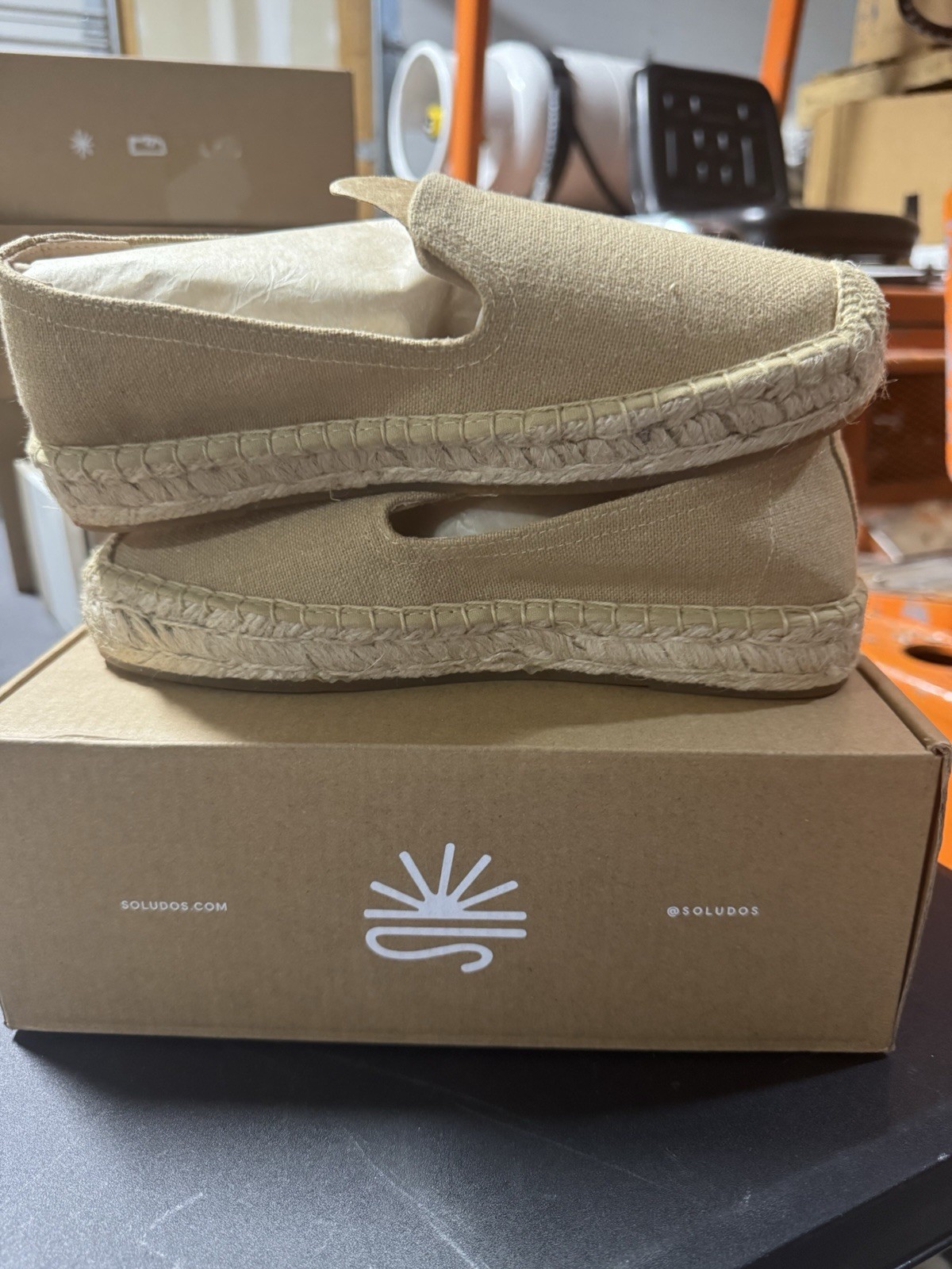 Soludos Smoking Platform Espadrille 6-6.5 Safari Brown