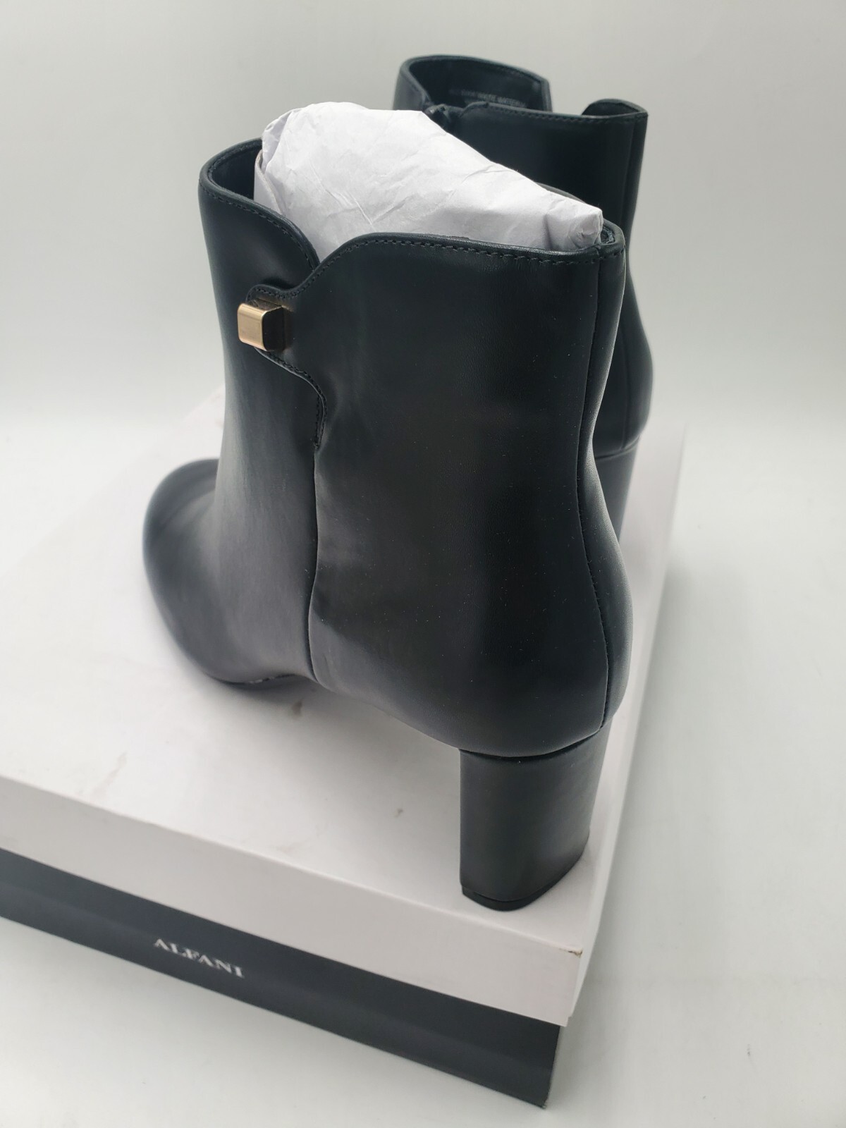 Alfani 9.5 M Women PAAM Black Almond Toe Ankle Boots Shoes Medium (B,M)
