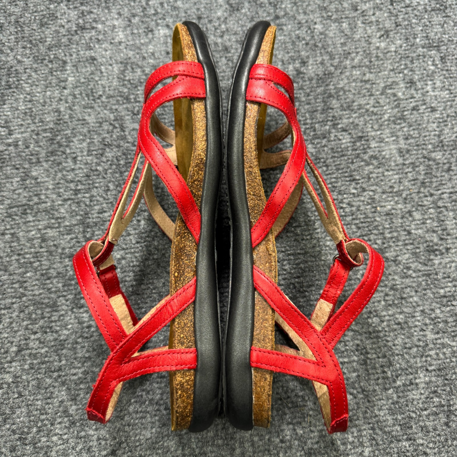 Naot Dorith Sandals Womens 8 Red Leather Strappy Slingback Cushion