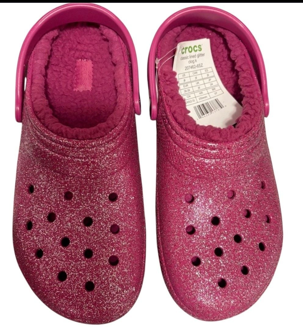 Crocs Classic Lined Glitter Clog K Fuchsia Fun
