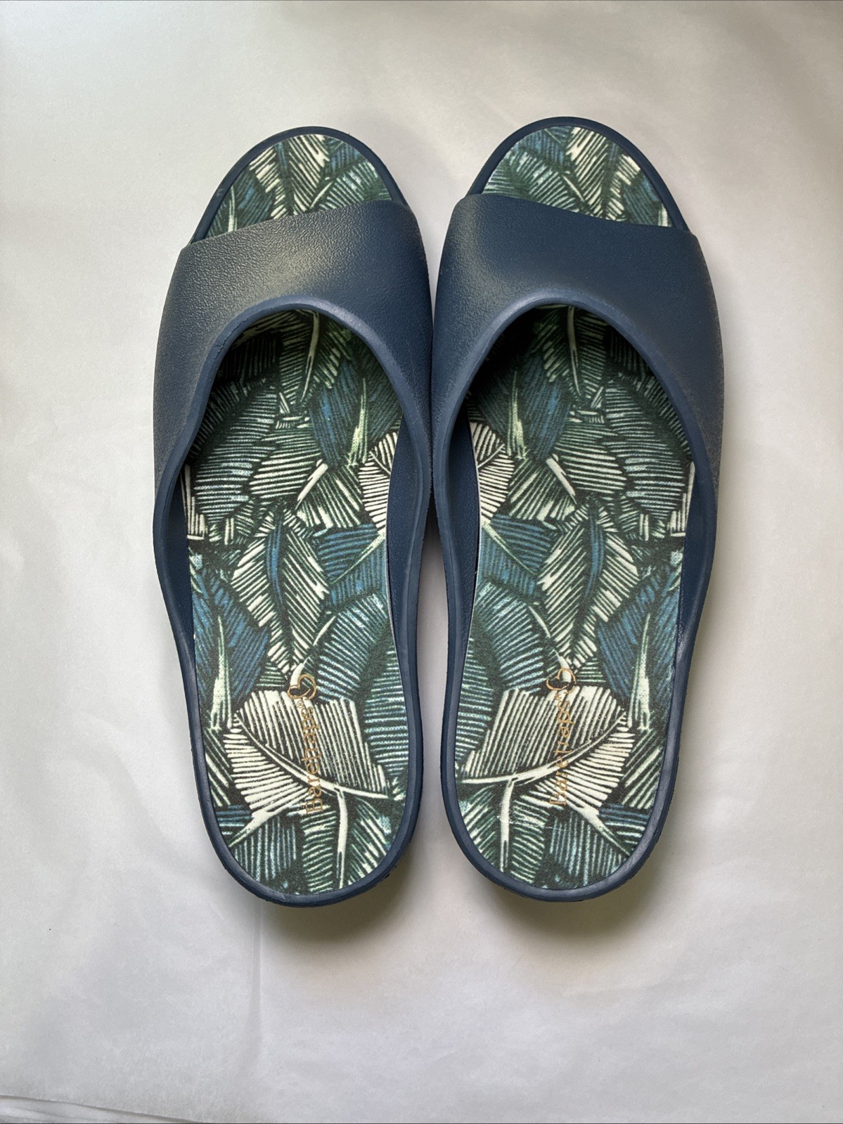 BARETRAPS Platform Slides Parvati Womens Sz 10 Deep Blue Wedge SANDALS Shoes New
