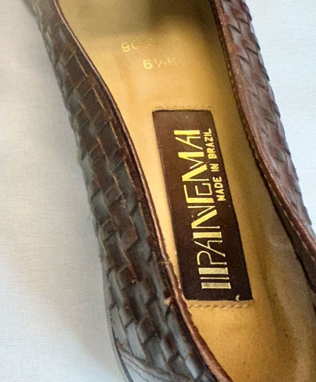 Vintage Ipanema Brown Woven Brazil Leather Slip-On Loafer Flats 6.5M