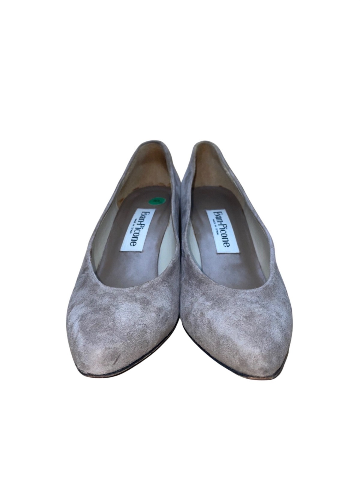 Evan-Picone Women’s Gray Suede Classic Pointed-Toe Mid-Heel Pumps Size 10N