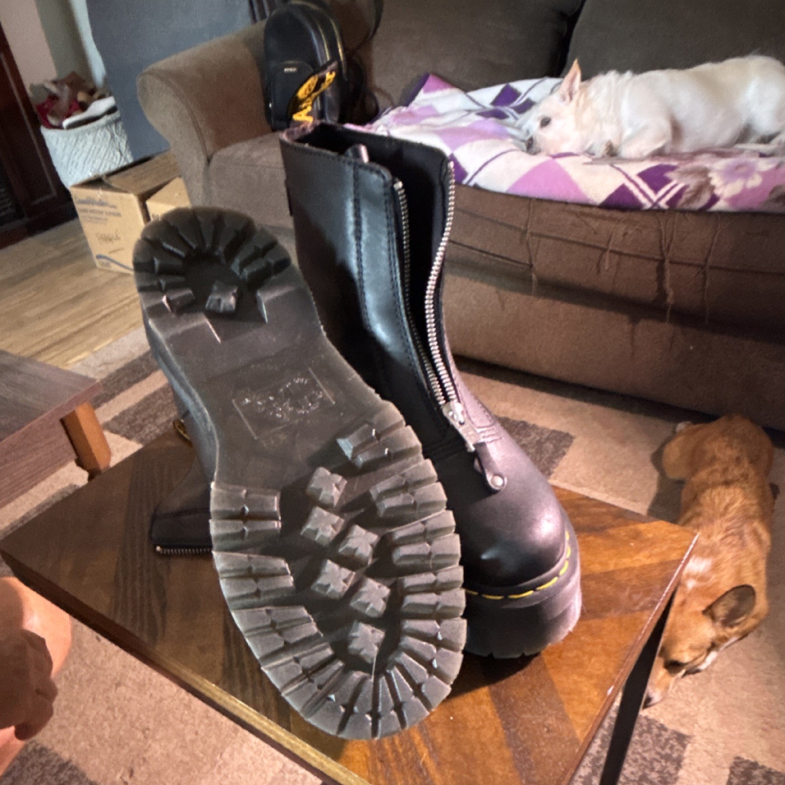 Dr. Martens Jetta Women’s Black Leather Zip Platform Ankle Boots US 9 EU 41