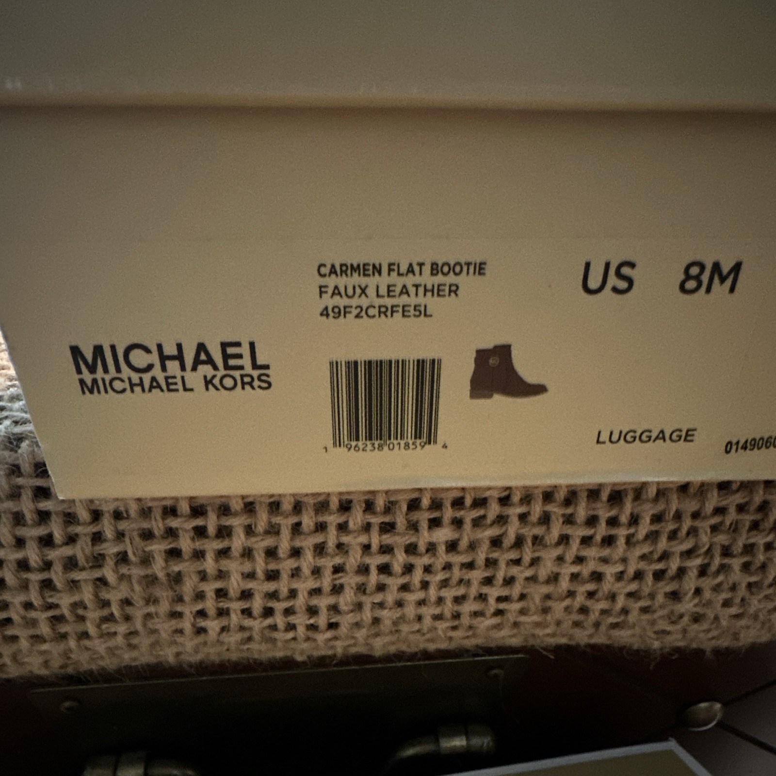 Michael Michael Kors Carmen Faux Leather Brown Zip Ankle Bootie Round Toe 8M