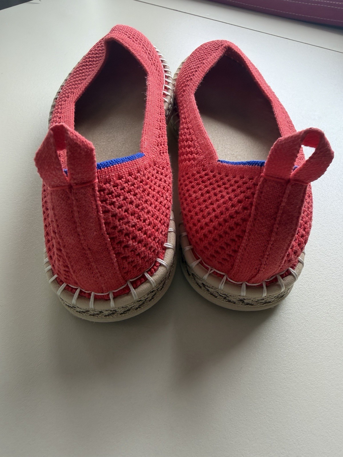 Rothy’s The Espadrille Flats Reddish Knit Slip-On Shoes Size 8