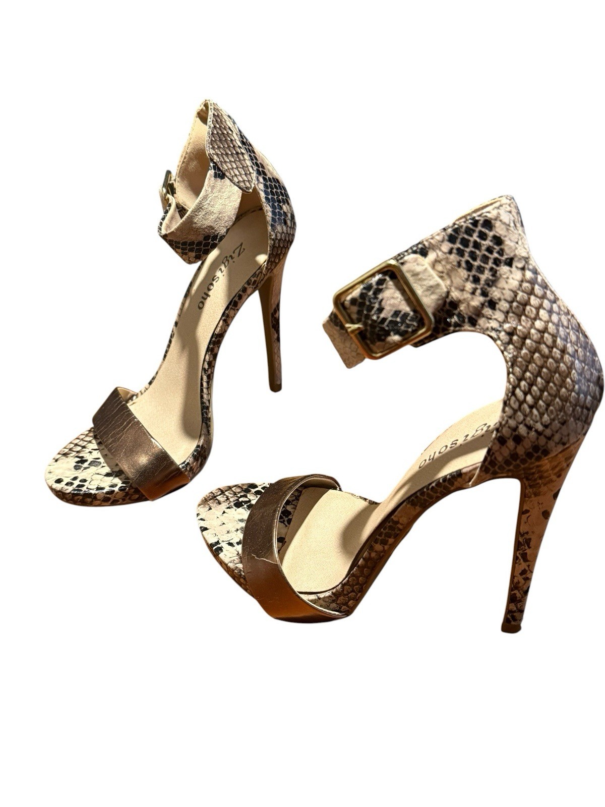 Y2K Date Night Cocktail Party Minimalist Snake Skin Stiletto Size 7