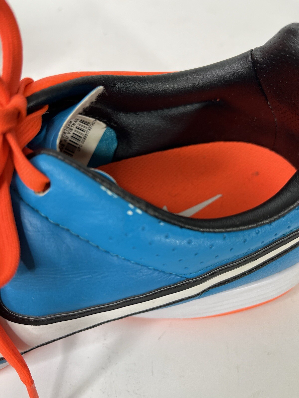 Nike Authentic Tiempo Indoor Blue Orange Soccer Shoes Size 6.5
