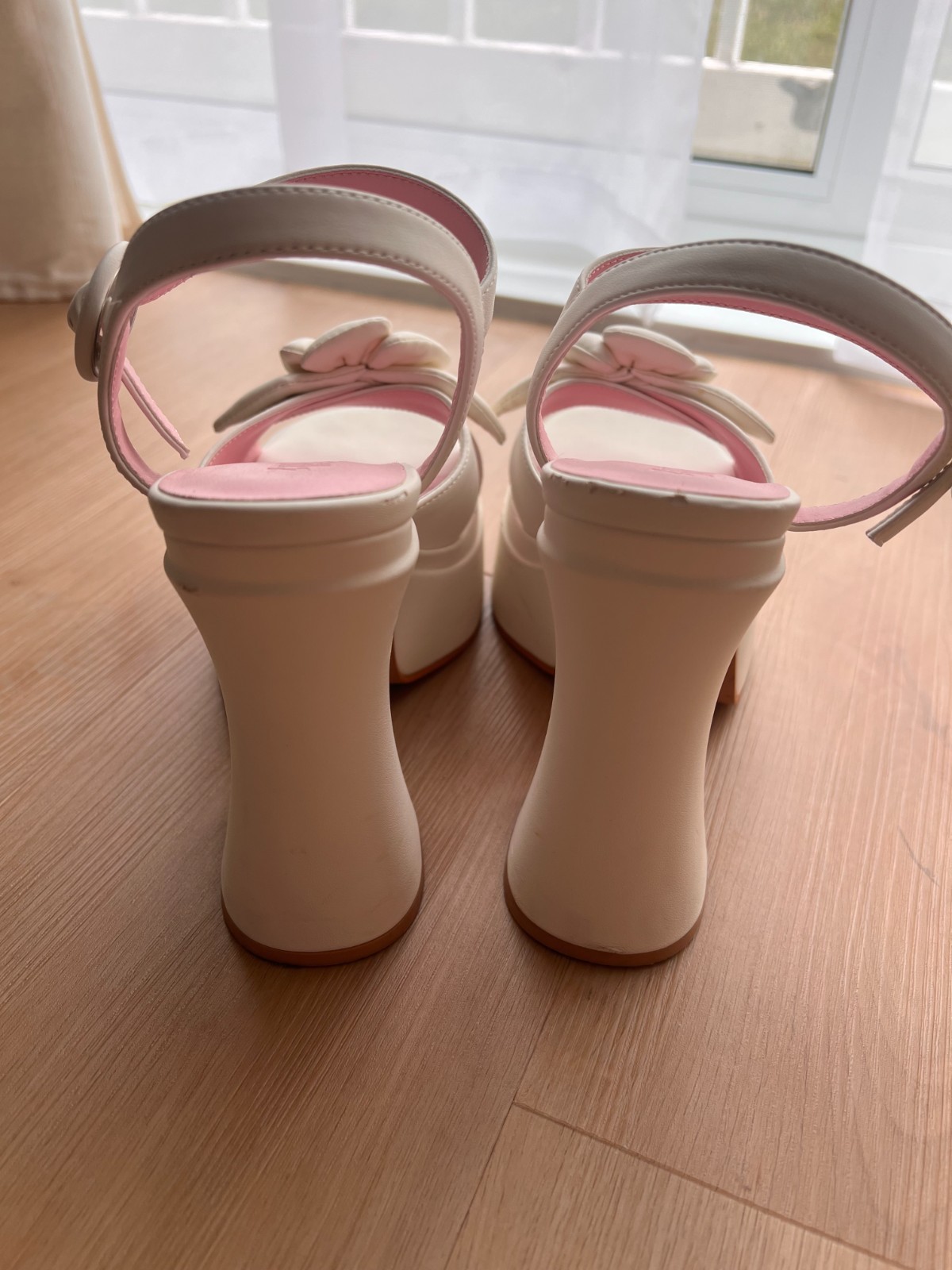 Dolls Kill Sugar Thrillz Peep Toe Heels Size 9 Faux Leather Platform 5″ Heel