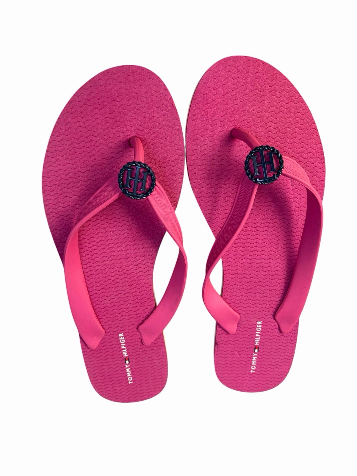TOMMY HILFIGER WOMEN’S SANDALS FLIP FLOPS LIGHTWEIGHT L PINK 9/10 NWOT