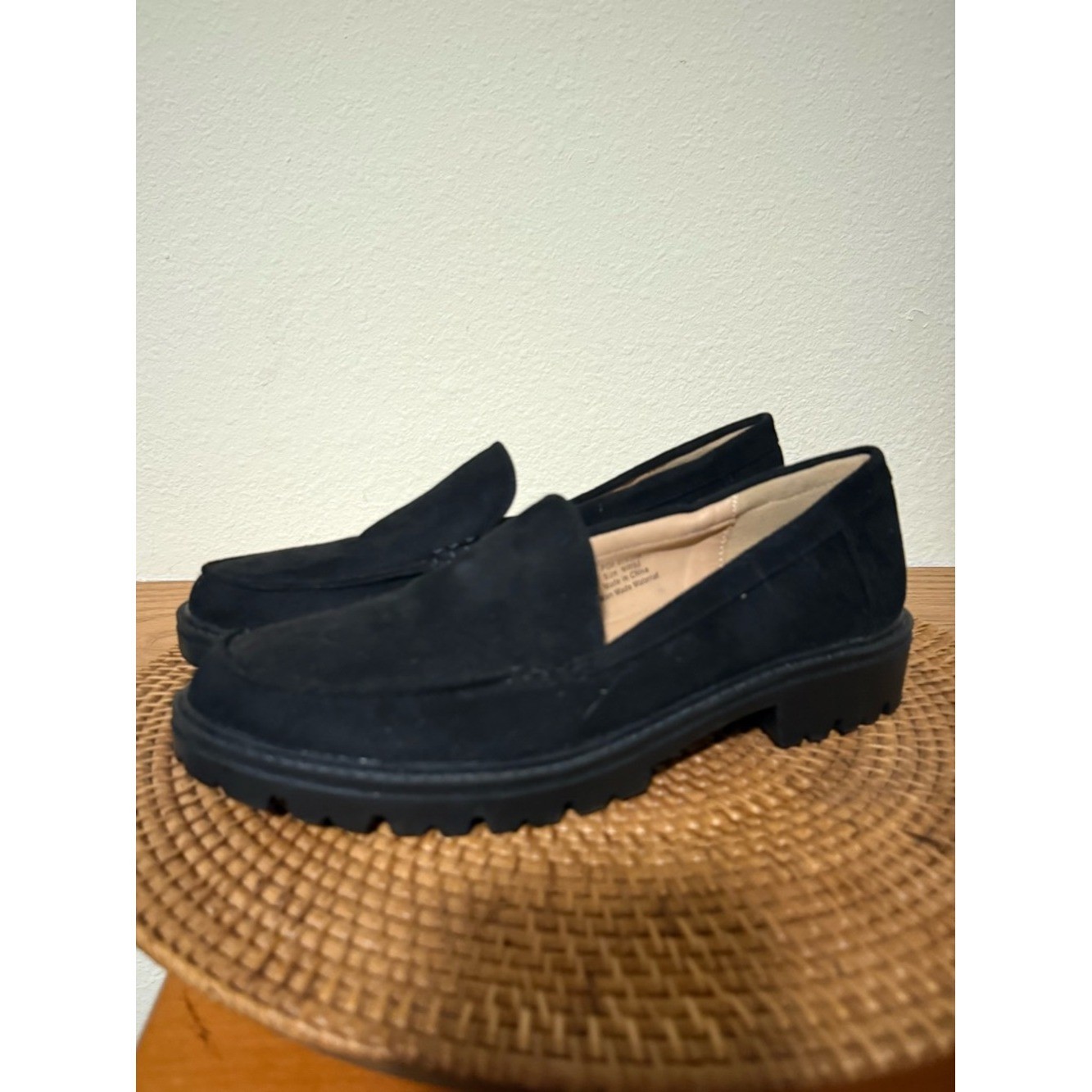Journee Collection Black Suede Lug Sole Women’s Loafers