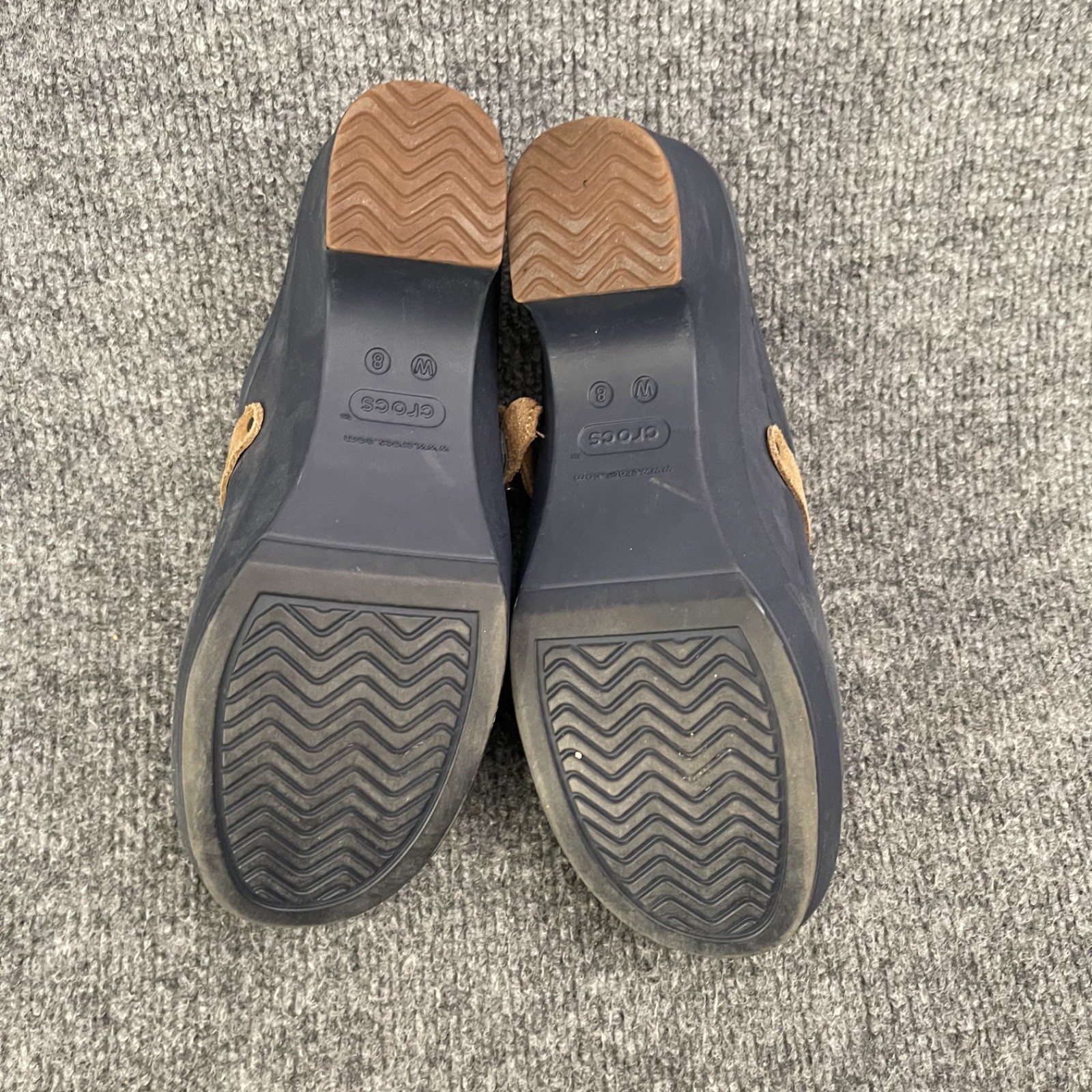 Crocs Sarah Dual Comfort Clogs Womens Sz 8 Navy Blue Croslite Mules